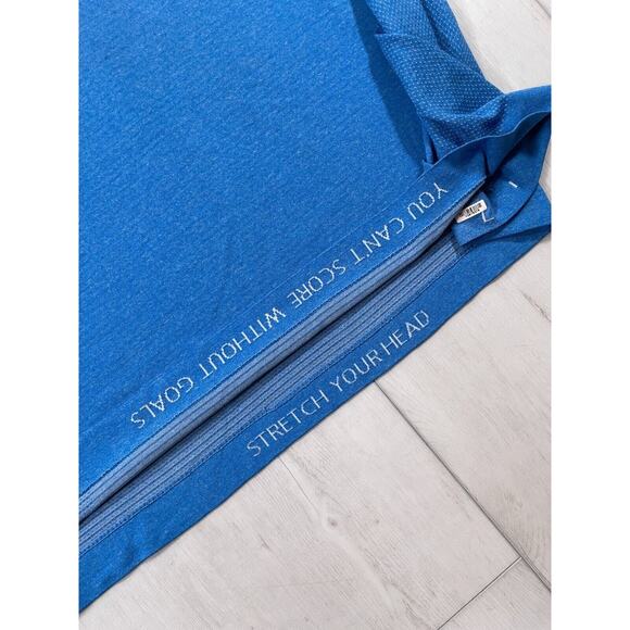 Lululemon Men's Large Metal Vent Tech Short Sleeve Polo Shirt Blue Casual - Picture 7 of 12